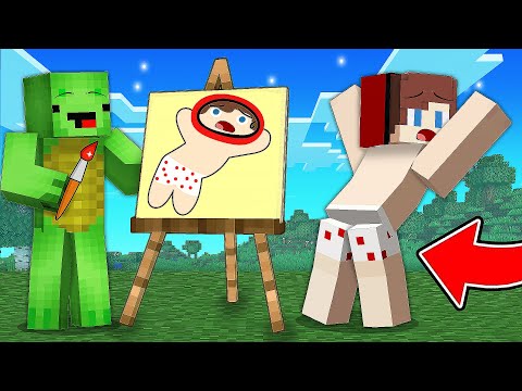Mikey USE DRAWING MOD for PRANK on JJ PANTS! - Minecraft (Maizen)