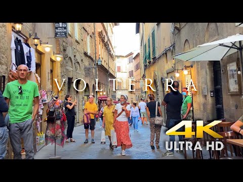 4K Walk in VOLTERRA TUSCANY | WALKING TOUR in City Center of Volterra Italy (60fps)