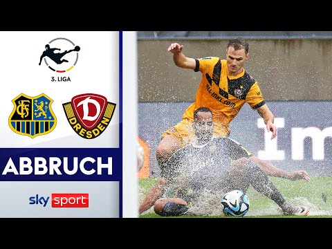 Spielabbruch wegen Regen! | 1. FC Saarbrücken - Dynamo Dresden | Highlights - 3. Liga 2023/24