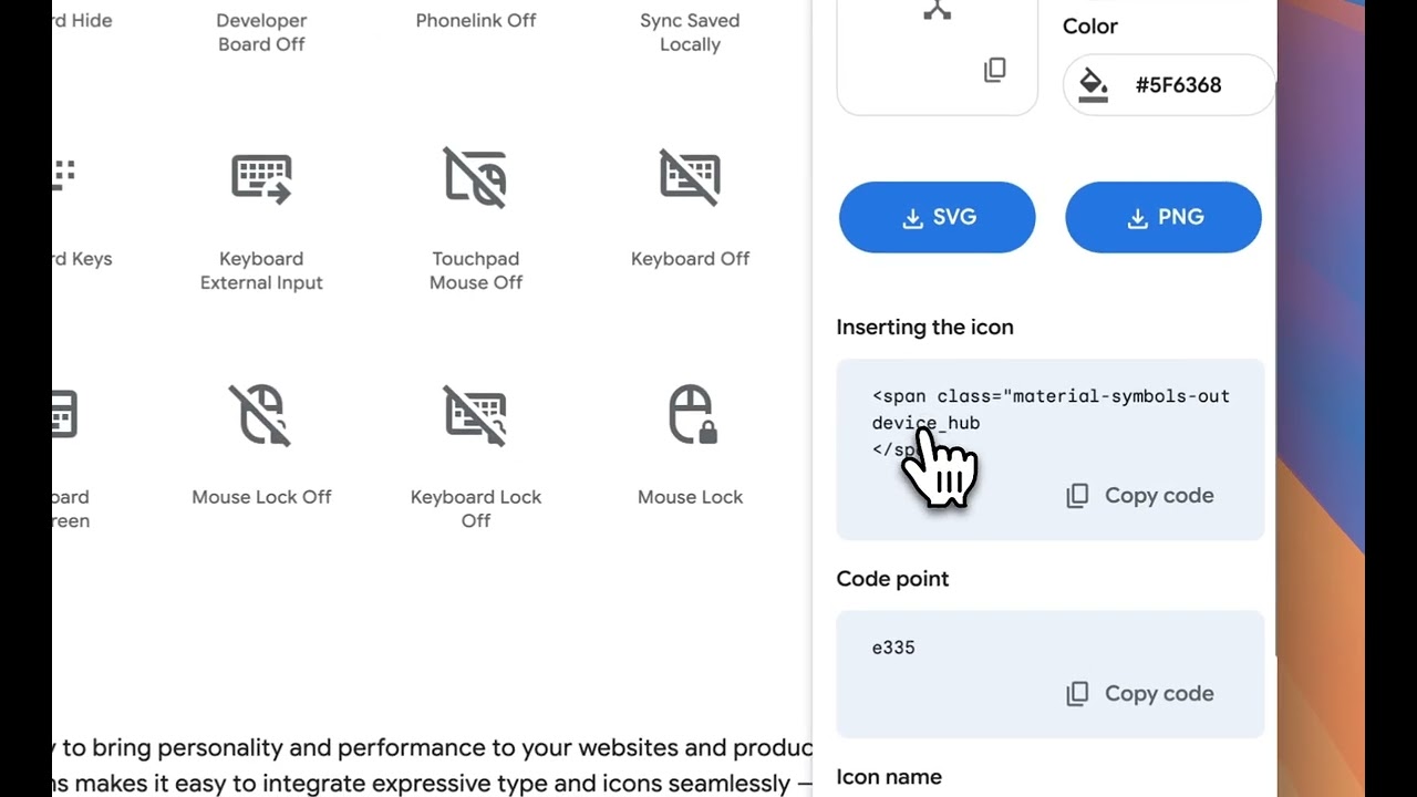Tutorial on how to import Google Material Design Icons into WeWeb