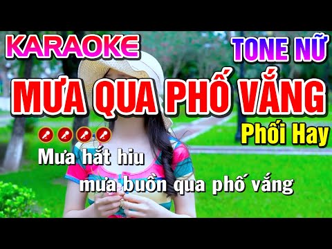 Mưa Qua Phố Vắng Karaoke Bolero Nhạc Sống Tone Nữ ( BEAT CHUẨN ) - Tình Trần Organ
