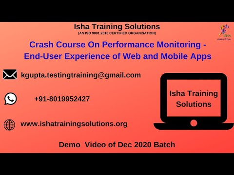 Monitoring-End User Experience of Web and Mobile Apps Demo  Call/WhatsApp @ +91-8019952427 to enroll