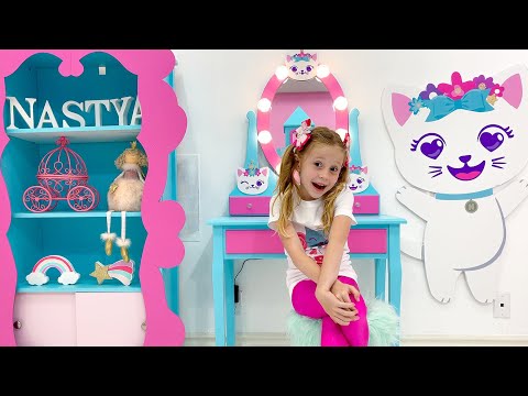 Nastya and her new DIY room in the style of Like Nastya