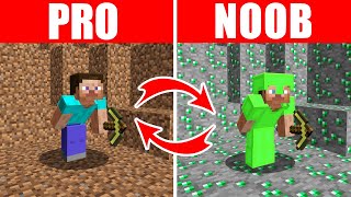 Minecraft NOOB vs. PRO: SWAPPED EMERALD MINING in Minecraft (Compilation)