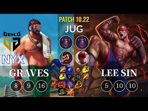GEN Nyx Graves vs Lee Sin Jungle - KR Patch 10.22