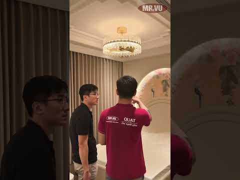 Video lắp đặt 2 siêu phẩm quạt đèn pha lê