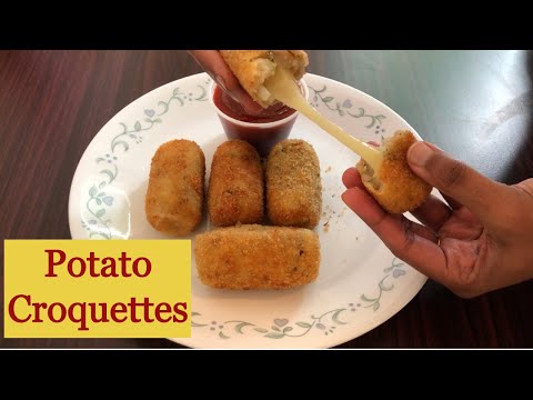 potato cheese croquettes | crispy potato croquettes recipe | quick and simple | party snack