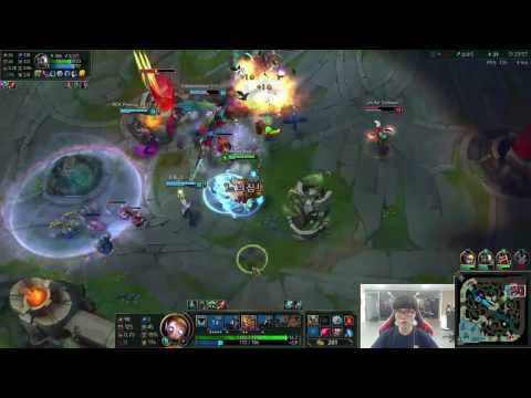 SKT T1 Faker Stream   Blitzcrank SUPPORT vs Thresh 5