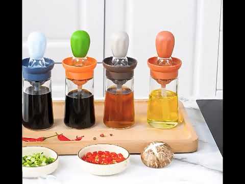 Glass Oil Bottle with Silicone Brush
