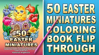 50 EASTER MINIATURES by Kameliya Angelkova - Easter Coloring Book, Spring Coloring Book