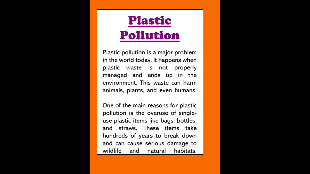 Plastic Pollution Essay in English 150 Words Short Essay Writing on Plastic Pollution