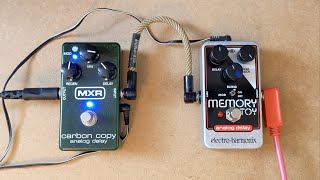 Video thumbnail for Electro Harmonix Memory Toy vs MXR Carbon Copy by Pedal Science