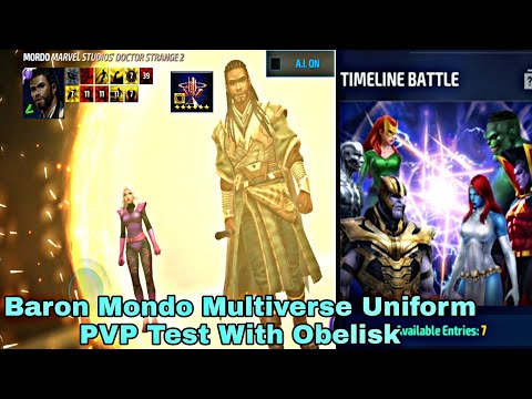 Baron Mondo Multiverse Uniform PVP Test With Obelisk - Marvel Future Fight