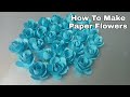 How To Make Paper Roses/Flowers At Home || Requested Video || Easy Method || Radhika Creation ||