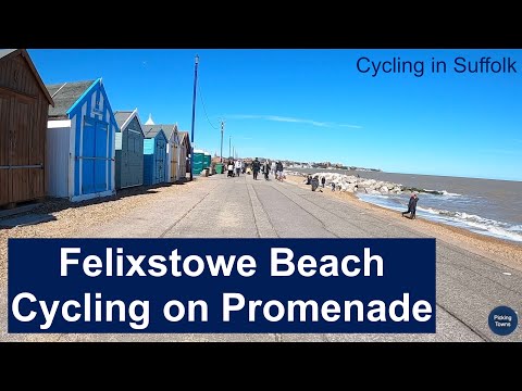 Felixstowe Beach Tour | Cycling on Promenade | Suffolk, UK