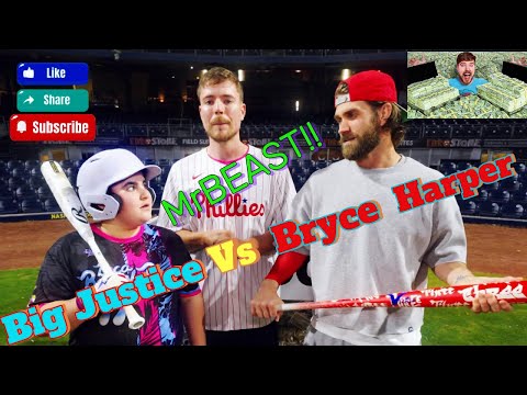 Bryce Harper vs Big Justice: Epic $100,000 Home Run Battle | Hosted by MrBeast #mrbeast #bigjustice