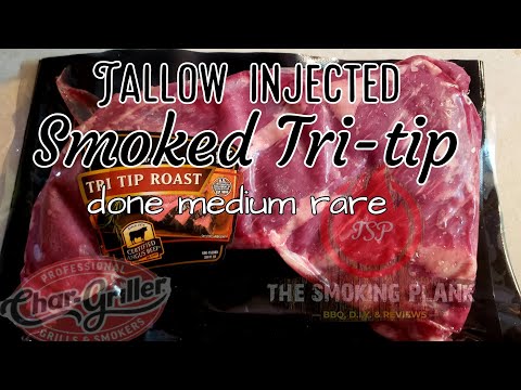 Tallow injected Smoked Tri-Tip done medium rare