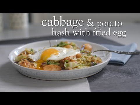 Slimming World Syn-free cabbage and potato hash with a fried egg recipe - FREE