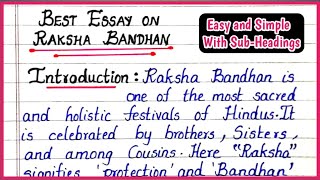 The Best Essay on Raksha Bandhan | Raksha Bandhan Essay Writing  | With Paper Presentation