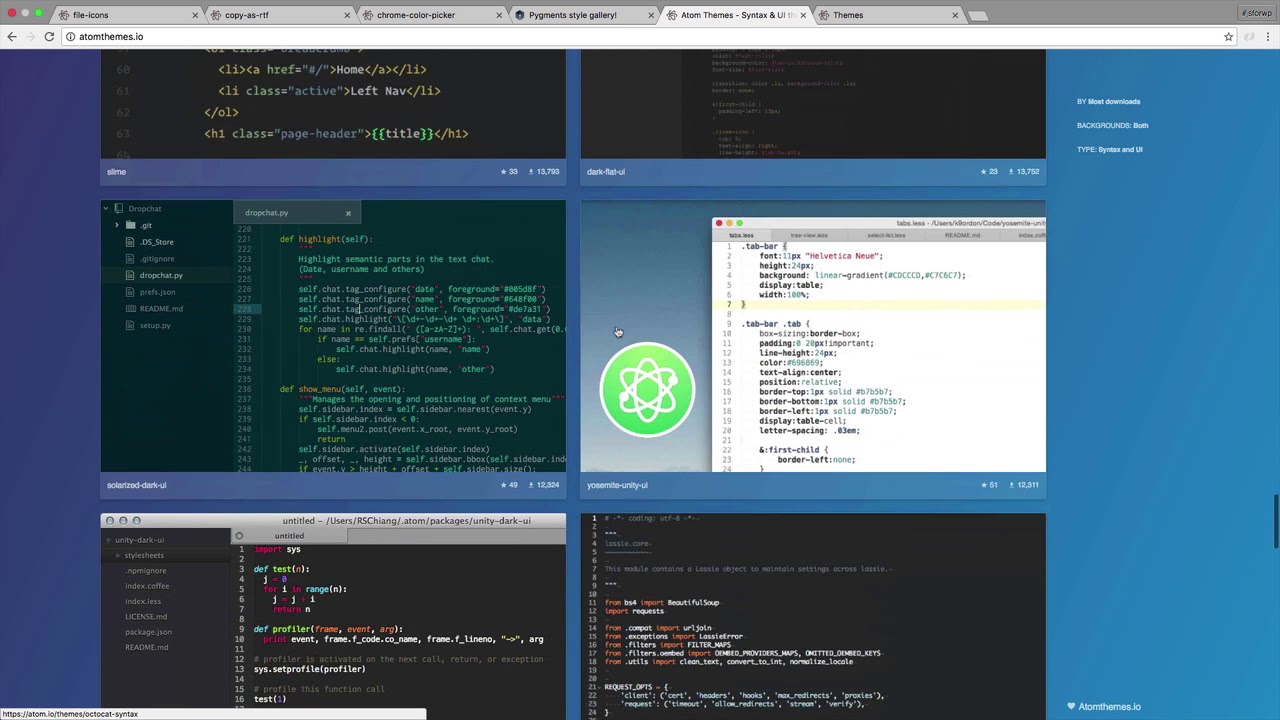 Atom Editor Tutorial - Finding Atom Themes [31/32]