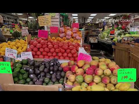 Fresh fruits & vege store in USA I weekly grocery shopping by Zahida's style cooking