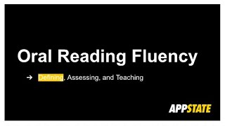 Fluency Overview - Defining Oral Reading Fluency (ORF)