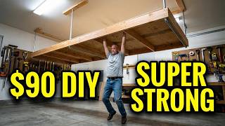 $90 DIY Overhead Garage Storage (Super Strong!)