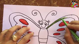 How to Draw Butterfly Coloring Pages - Art Colours
