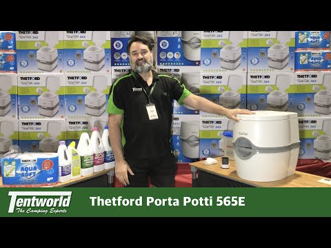 Thetford 565E Electric Flush Porta Potti Camping Toilet- set up, features, and waste disposal