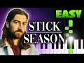 Noah Kahan - Stick Season - EASY Piano Tutorial