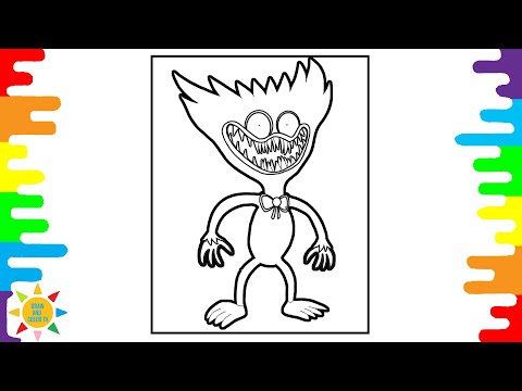 Scary Huggy Wuggy Coloring Page | Huggy Wuggy Coloring | Disfigure - Hollah!