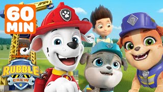 PAW Patrol Marshall Teams Up With Mix & Motor! w/ Rubble | 1 Hour | Rubble & Crew