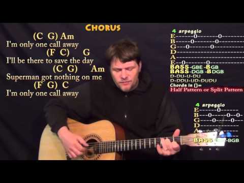 One Call Away (Charlie Puth) Fingerstyle Guitar Cover Lesson in C with Chords/Lyrics