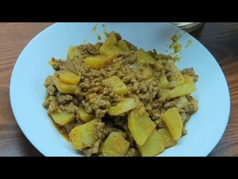 Mutton Aloo keema tasty recipe #food #cooking#youtube #qatar