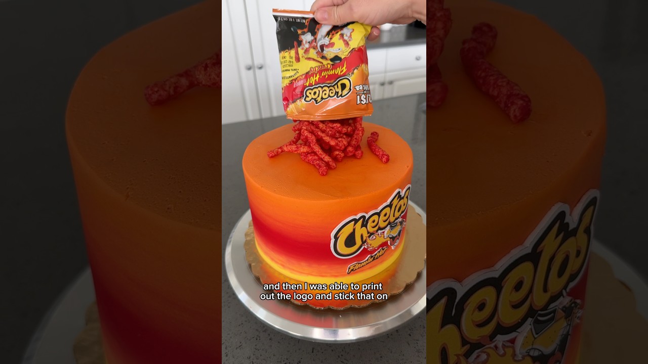 Cake… but make it spicy 🔥🎂 #cakedecorating #cheetos