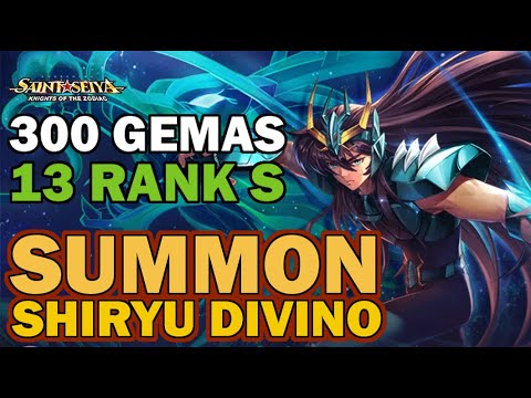 ALGUÉM FALOU RANK S ? Gastando tudo. Summon Shiryu Divino no Saint Seiya Awakening