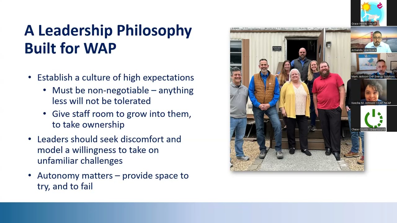 Weatherization Workforce Excellence Series: Session 2: Building a High-Performance WAP Team