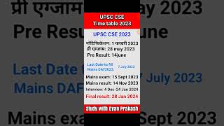 UPSC CSE 2023 Exam calendar Notification pre mains interview final result 2023