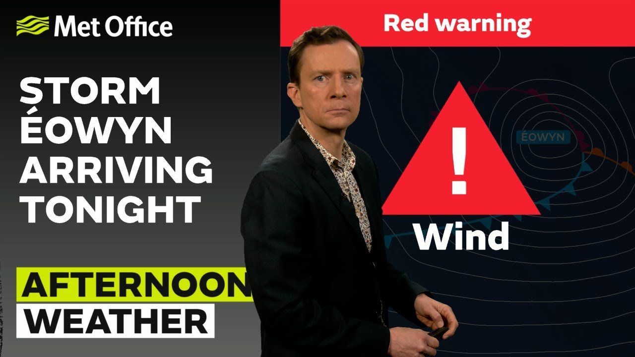 23/01/2025 –  Red warnings in effect – Afternoon Weather Forecast UK – Met Office Weather