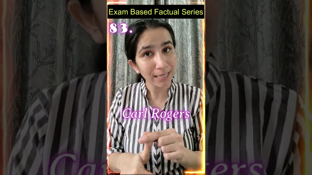 83. Carl Rogers | Exam Based Factual Series @InculcateLearning #ugcneteducation #ugcnet Ravina