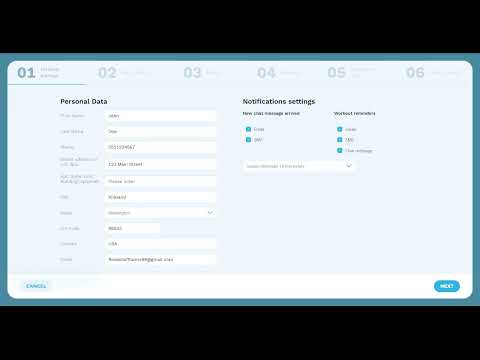 TheTrainory.com Onboarding - Step 1: Personal Settings