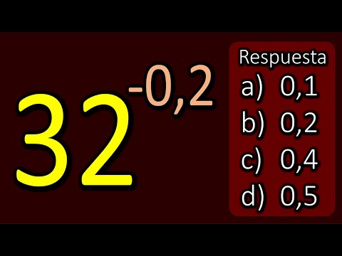 Aritmética reto. Valor de potencia exponente negativo decimal 32⁻⁰’²
