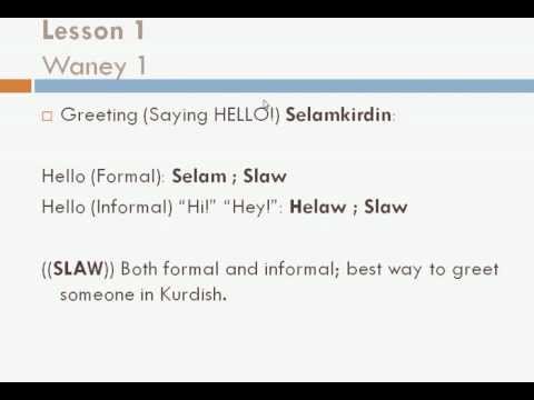 Learn to speak Kurdish (Sorani) with Sarmad Kinany! 01 "Basic Phrases"