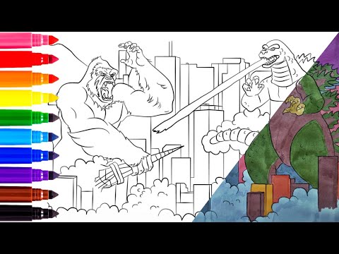 Kong vs Godzilla coloring