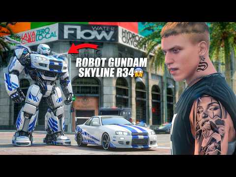 GREAT WAR! KEI'S ACTION USING GUNDAM ROBOT TO FIGHT THE ENEMY!! GTA 5 ROLEPLAY