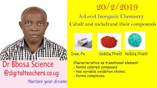 Cobalt and nickel By Dr Bbosa Science