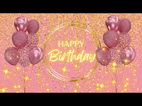 1 HOUR Happy Birthday Song | pink and gold background backdrop