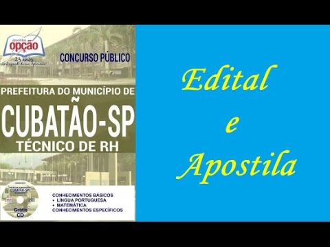 Edital e Apostila do Concurso Público de Cubatão para o Cargo de Técnico de RH