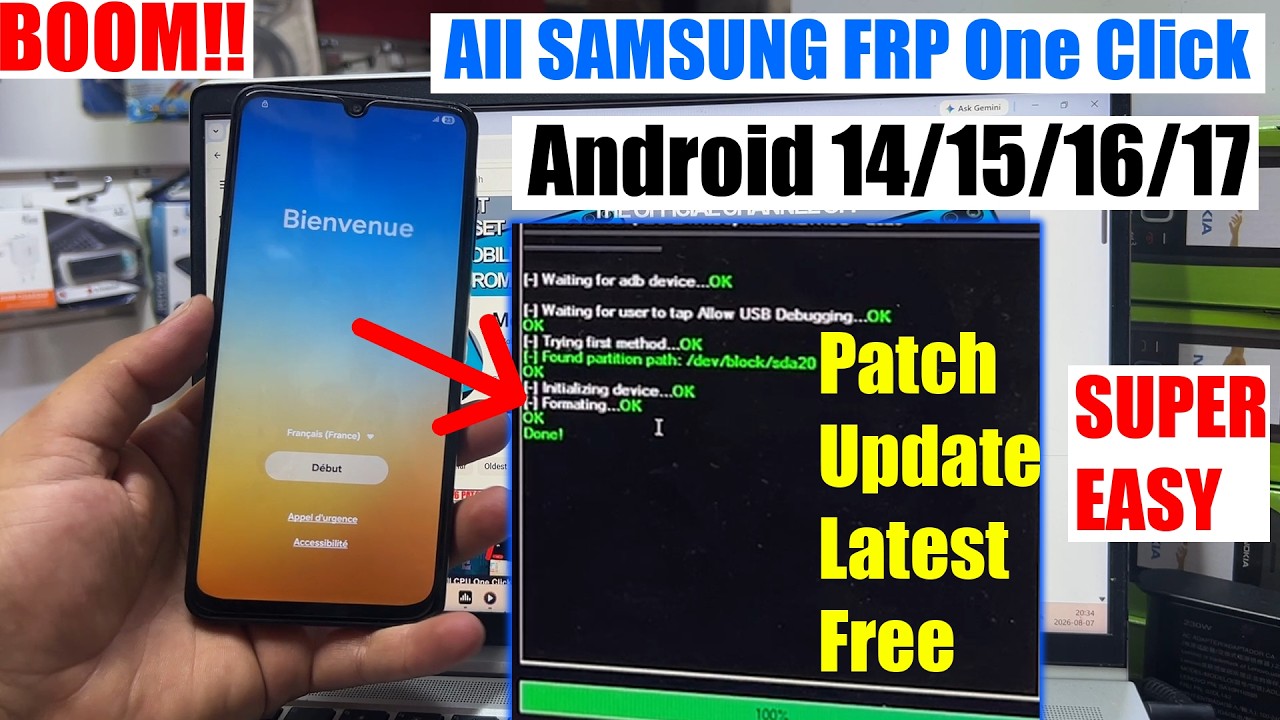 Samsung android 15/16/17 FRP Bypass Tool, Remove Google Account | FRP Unlock