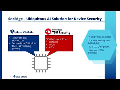 A Game-Changing Device Security Solution with Firmware TPM from SecEdge and Ubiquitous AI